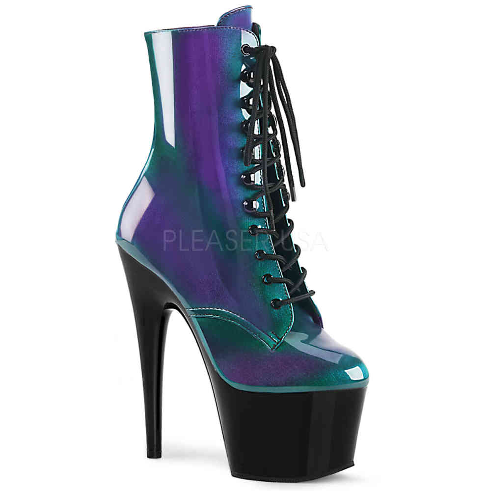 Pleaser - ADORE-1020SHG Platform Boots, Pole dance shoes - Pole dance shoes - Purple/Green